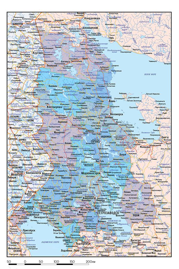 Векторные карты Карелии для скачивания и печати AI SVG EPS PDF CDR