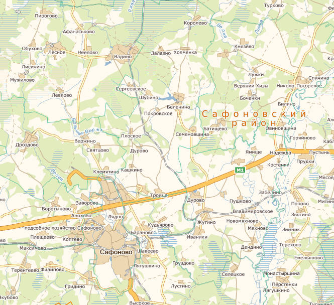 Подробная карта Смоленской области