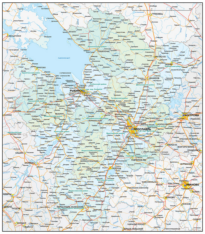 Векторные карты Ярославской области для скачивания и печати AI SVG EPS