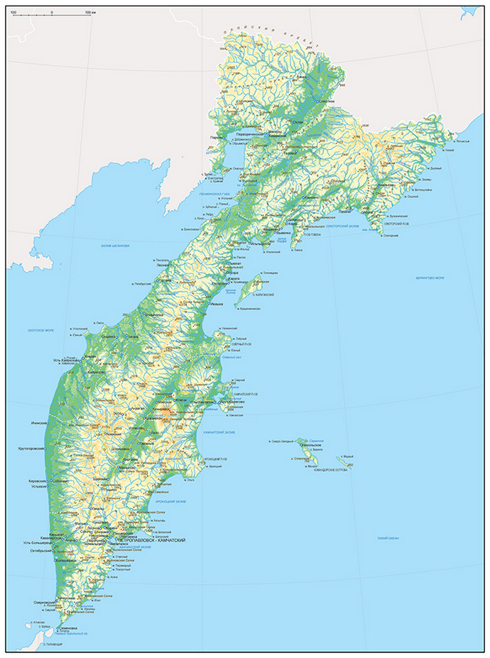 Векторные карты Камчатского края для скачивания и печати AI SVG EPS PD