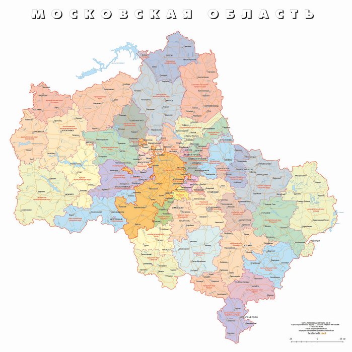 Векторная карта Московская область-АО