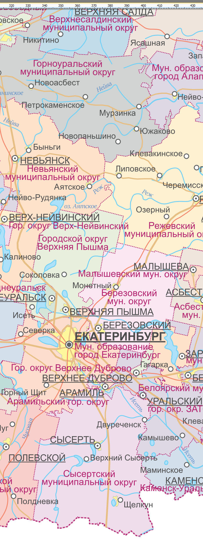 Векторная карта Свердловская область-АСА