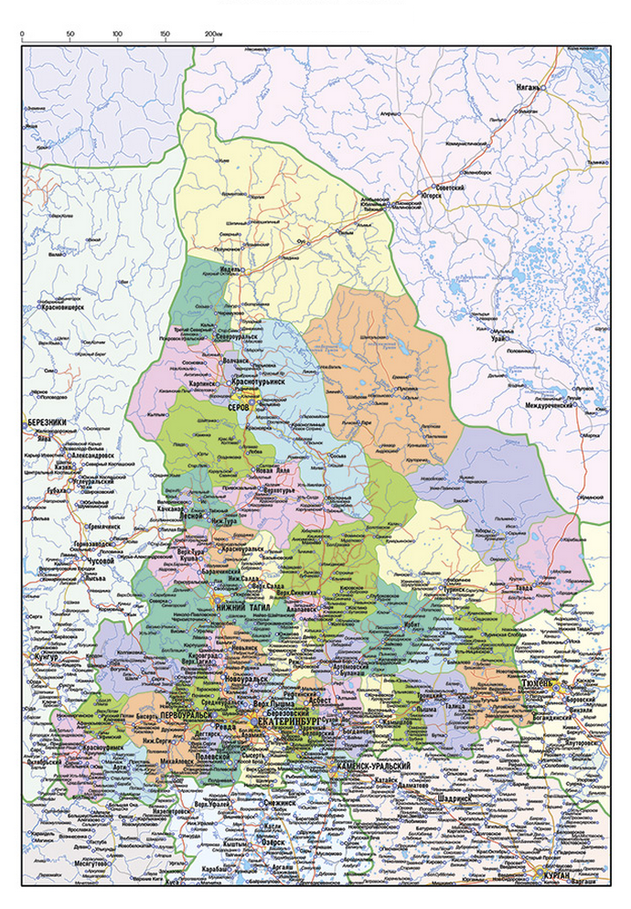 Векторные карты Свердловской области для скачивания и печати AI SVG EP